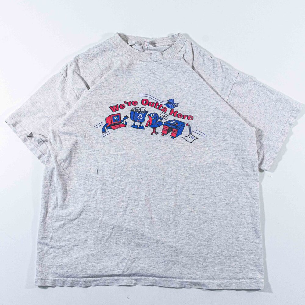 Funny Recycling Shirt XL Extra Large We're Outta Here 90s VTG Streetwear Graphic